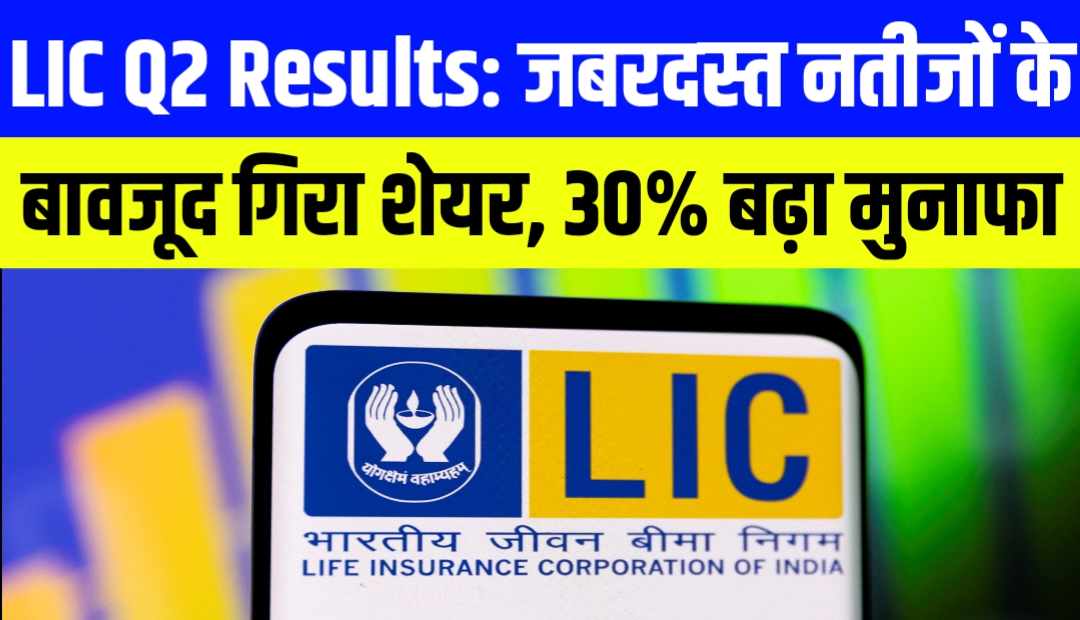 LIC Q2 Results: जबरदस्त नतीजों के बावजूद गिरा शेयर, 30% बढ़ा मुनाफा
